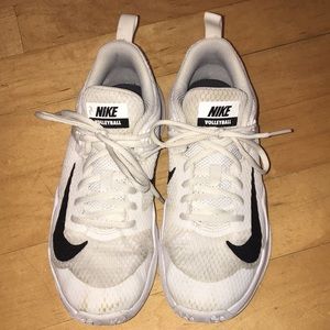Black and white nike volleyball shoes
